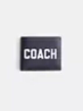 COACH Black Pebbled Leather Bifold Wallet with Removable ID Insert